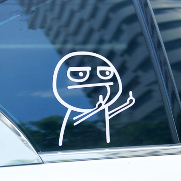 Autocollant Voiture Drôle – Sticker Doigt d’Honneur