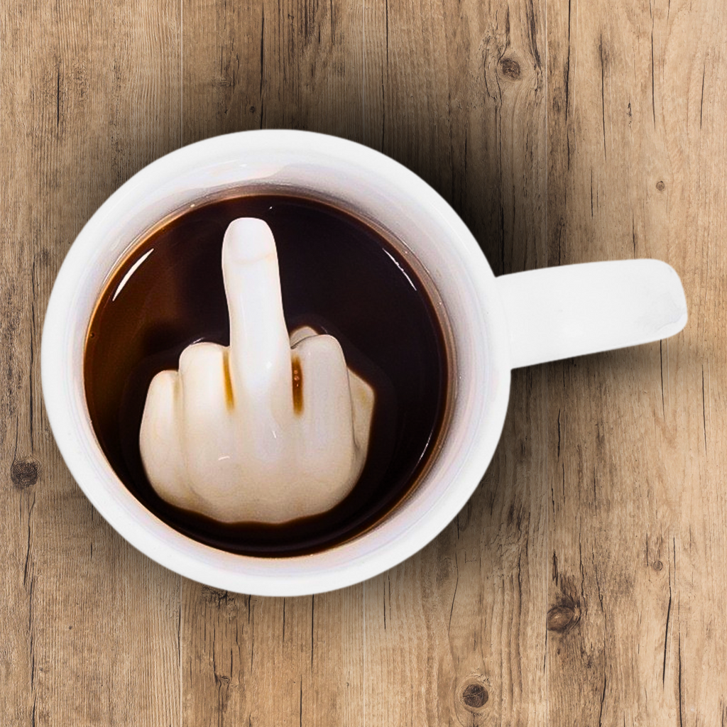 Tasse drôle en céramique – Mug humour doigt d’honneur WTF